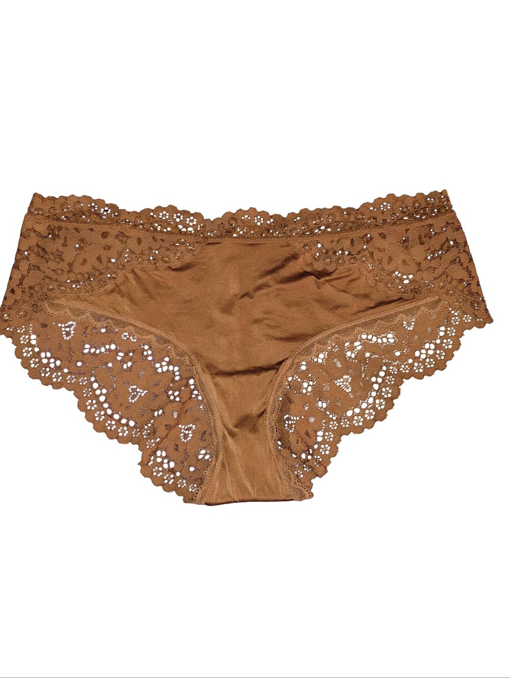Victoria's Secret Body By Victoria Lace Back Hipster Panty Brown Size Large NWOT